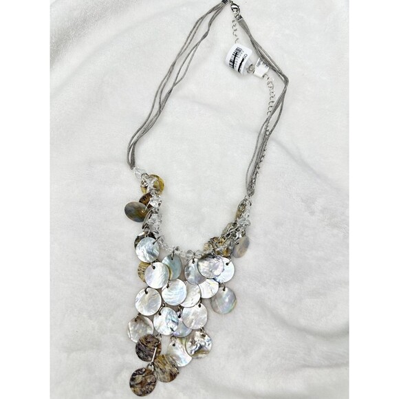NEW Free People Evening Plans Choker Necklace Shells Fringe Bohemian Abalone - Picture 1 of 5